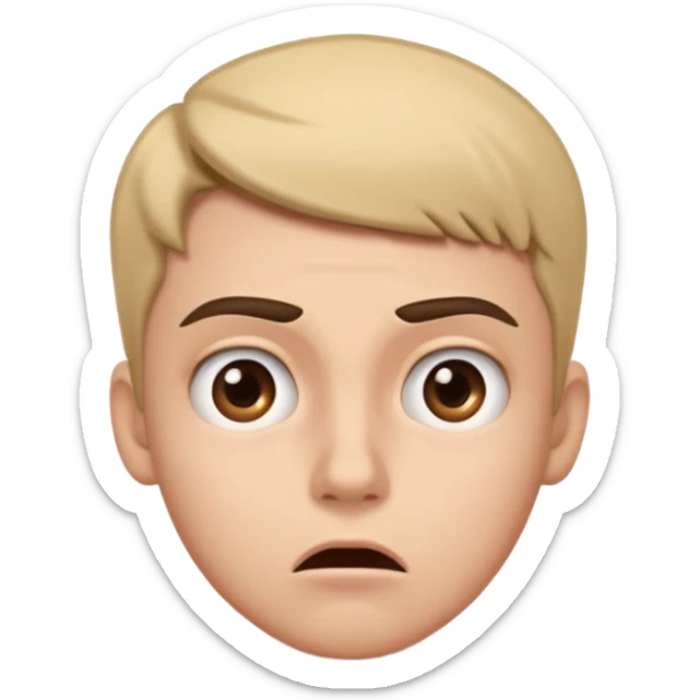 make an emoji of a (young person it has to be like very very confused, disgusted, make the eyebrows very expressive, make the face like he was asking a quiesfion and not getting the answer he wants  sticker