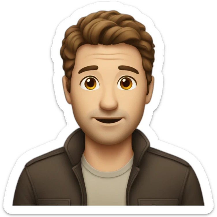 man with brown hair sticker