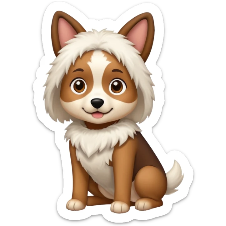 Girl is costume of the dog sticker