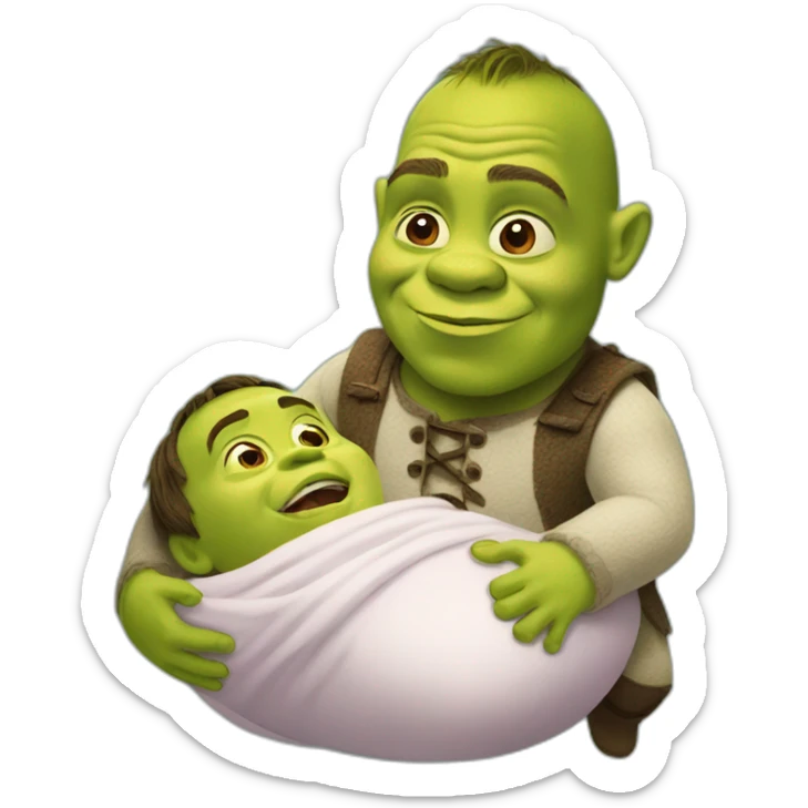 Shrek going to birth sticker