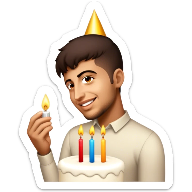 character celebrates birthday sticker