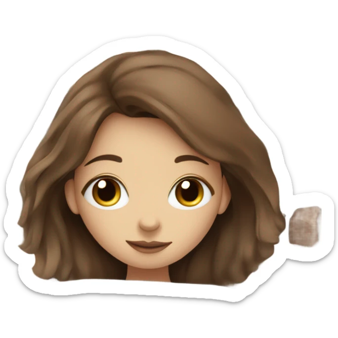 Girl with blue eyes and brown hair in a plaid blanket with a tea  sticker