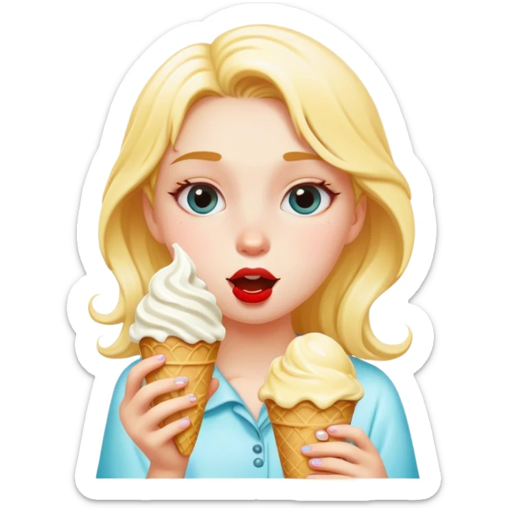 a girl called rainy who likes to eat gelato sticker