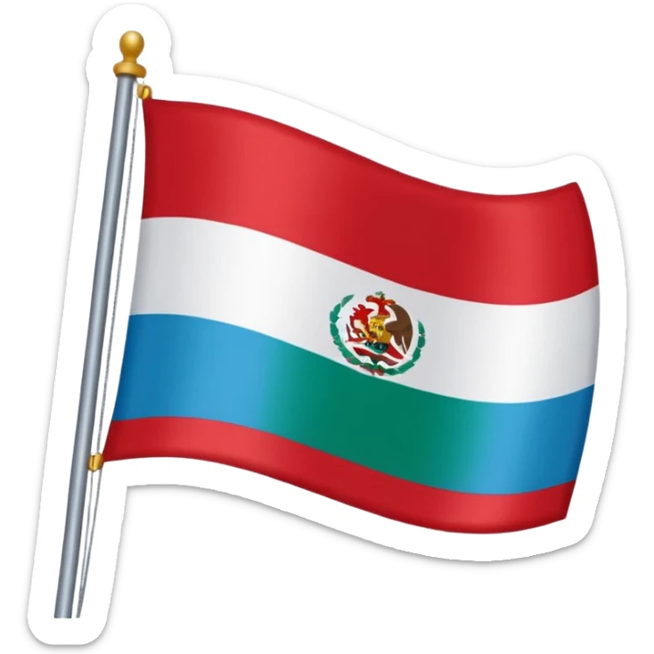 Bandera gitana con rueda roja enel medio i azul arriba dela bandera i verde abajo sticker