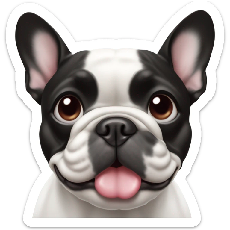 Black and white french bulldog with heart eyes sticker
