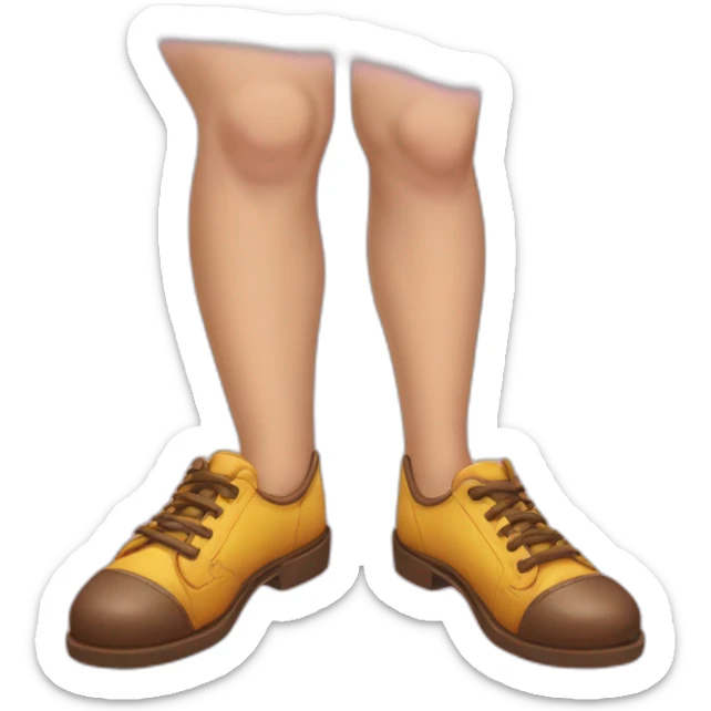 Realiza un emoji de un zapato  pero con manos y ojos sticker
