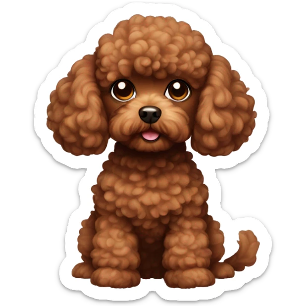 Brown toy poodle sticker