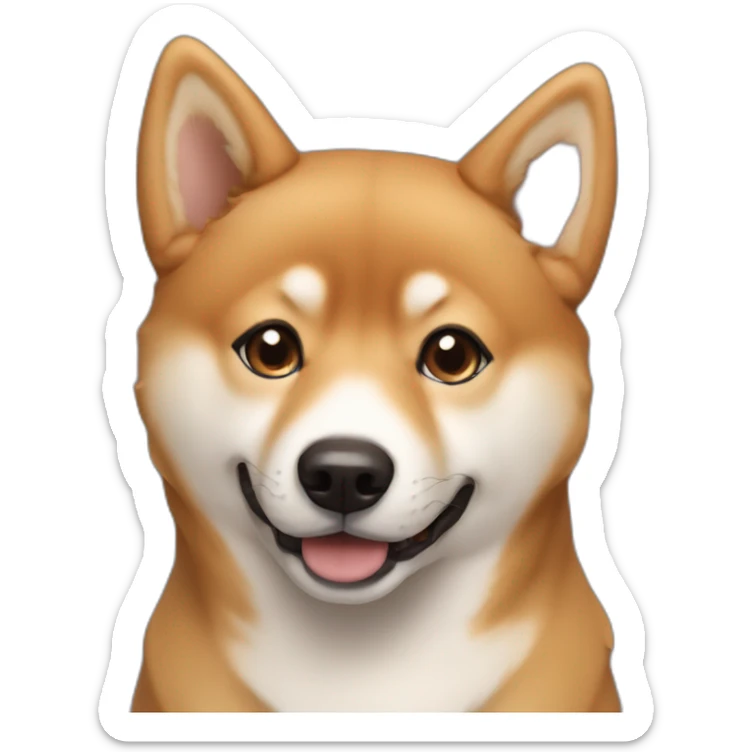Cute Shiba-dog with a middle age woman with brown and curly hair sticker