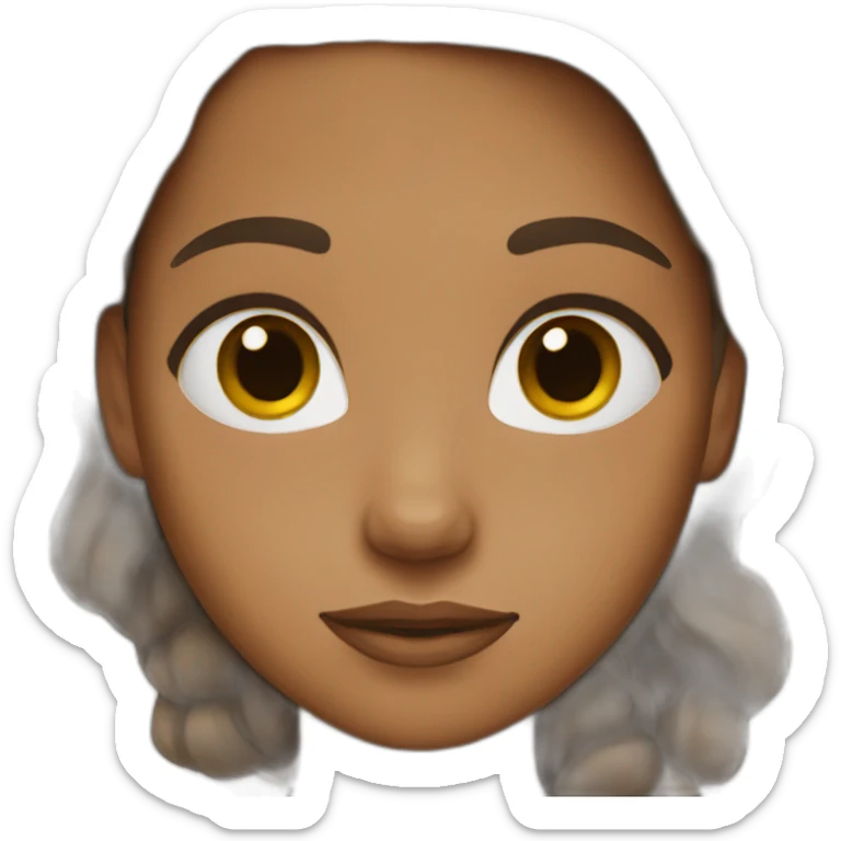 girl with brown skin tone and brown hair sticker