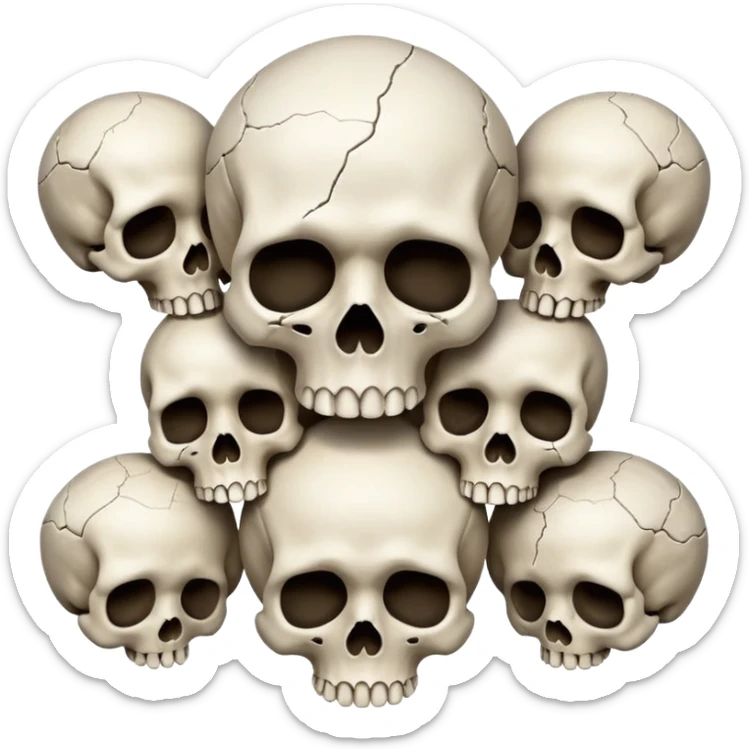 Endless Skulls, filling the whole screen, in the style of gritty realism sticker
