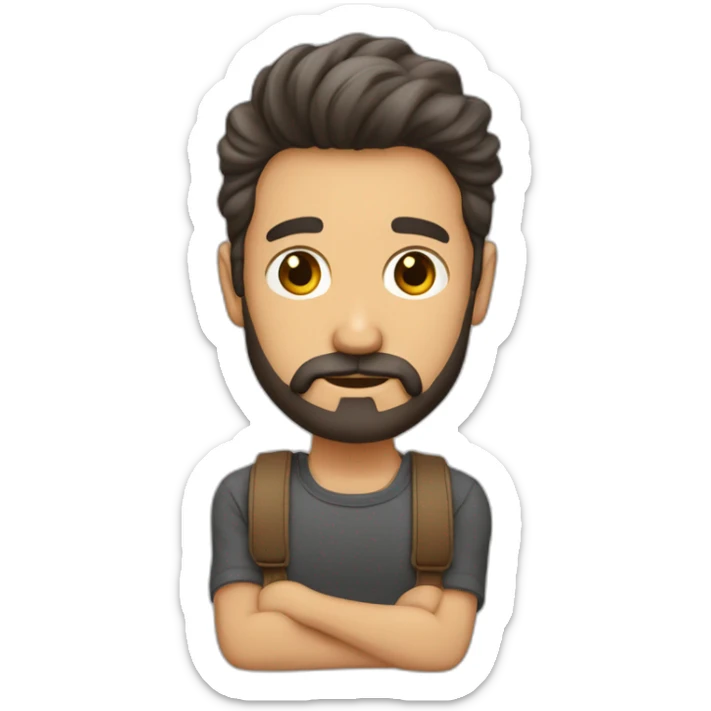 Hombre piel clara, barba rojiza, pelo moreno, frente muy amplia sticker