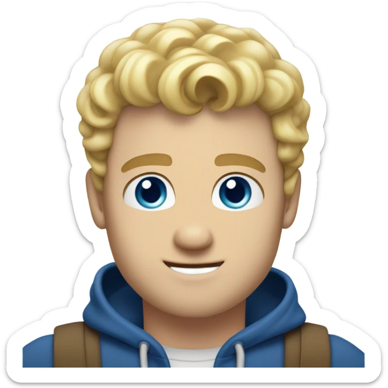 full body raised arms light curl blonde 30yo man blue eyed pale skin sticker