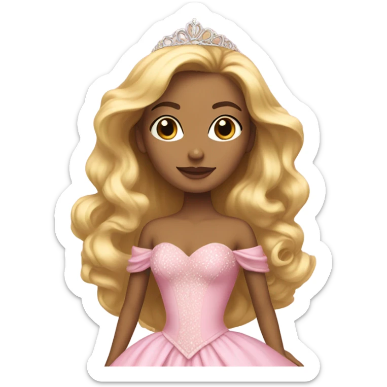 Princess with pink ballgown and big blonde hair pretty detailed realistic  sticker