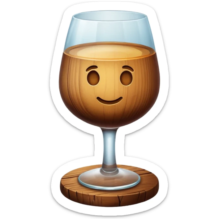 Create me an Emoji of a glass made of wood from the game Sea of Thieves sticker