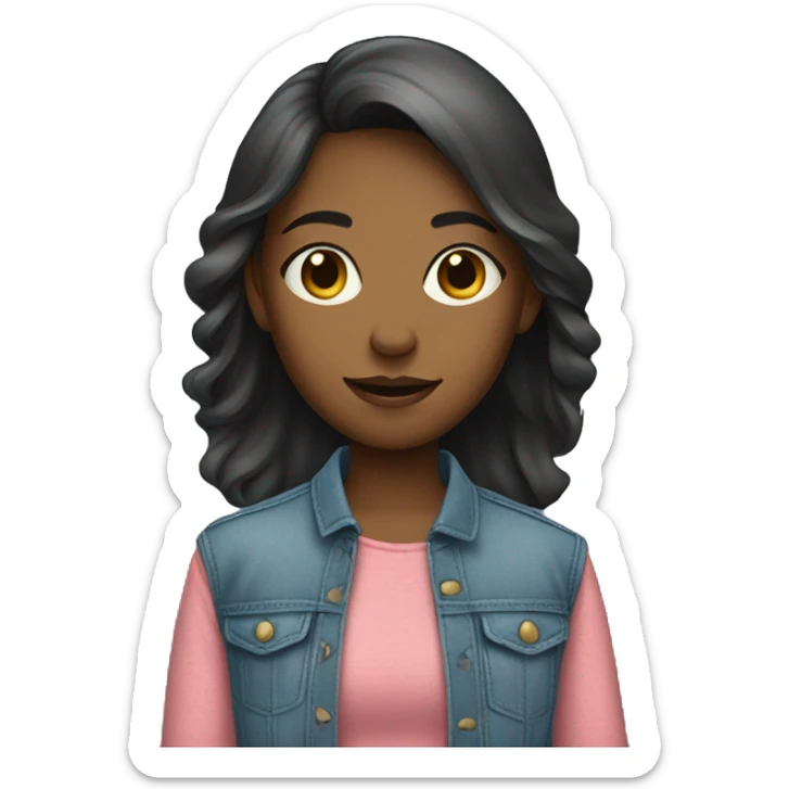 a girl with  clothe sticker