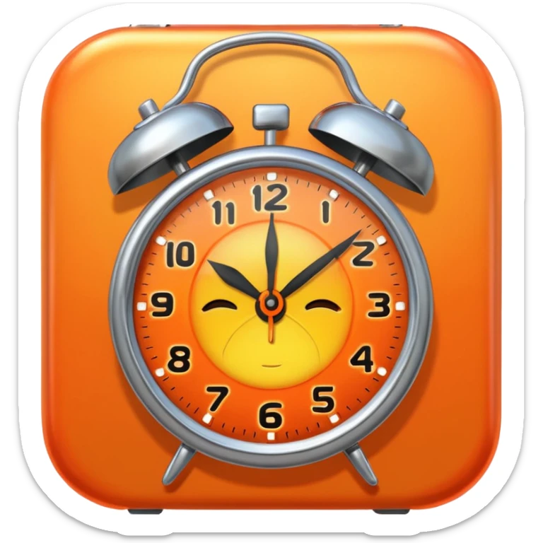 alarm clock, sunset MORE SUNSET PARTY. Don't put a person there. Default emoji face sticker