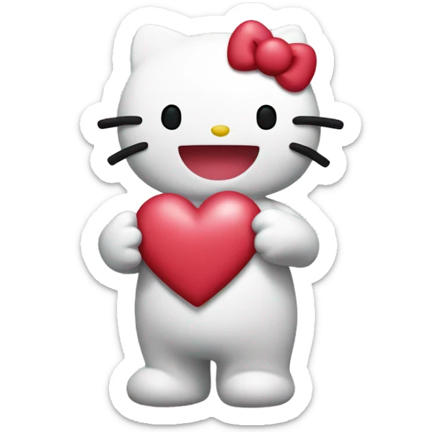 hello kitty with heart sticker
