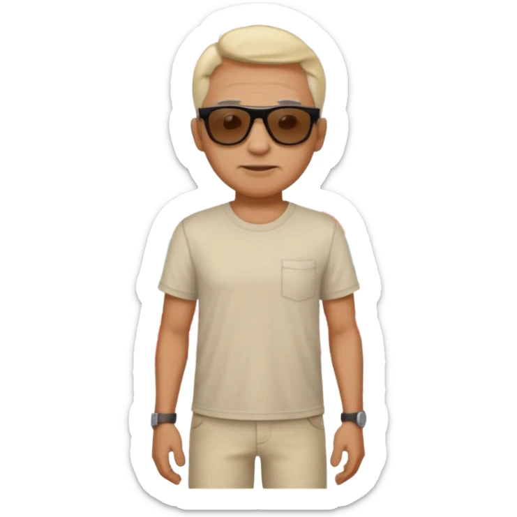 Chico moreno,ojos verdes,vestid camisa pantalón playa cuerpo entero, pelirrojo sticker