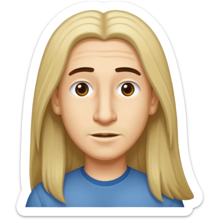 Make a emoji of a person with light skin with long nose hair that goes down like 2 inchis with long hair sticker