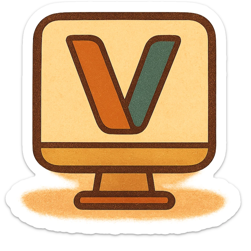 Vivatech logo-inspired icon, colorful, innovative, sleek, technology-focused sticker