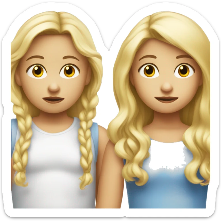 blonde child does not give a toy to another sad blonde child sticker