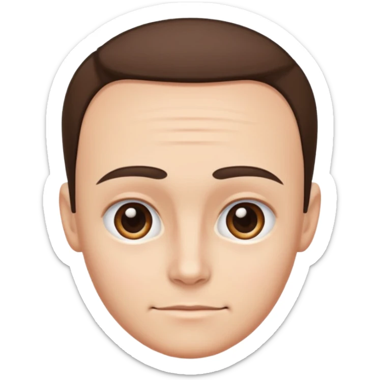 emoji of a human forehead, simple and clean cartoon style, only showing the upper part of the face from eyebrows to hairline sticker