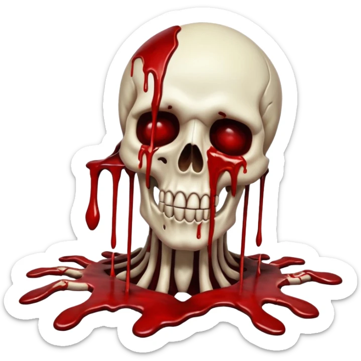 3D rotting corpse jumping in the air. In the style of your bloody skull art. More blood sticker