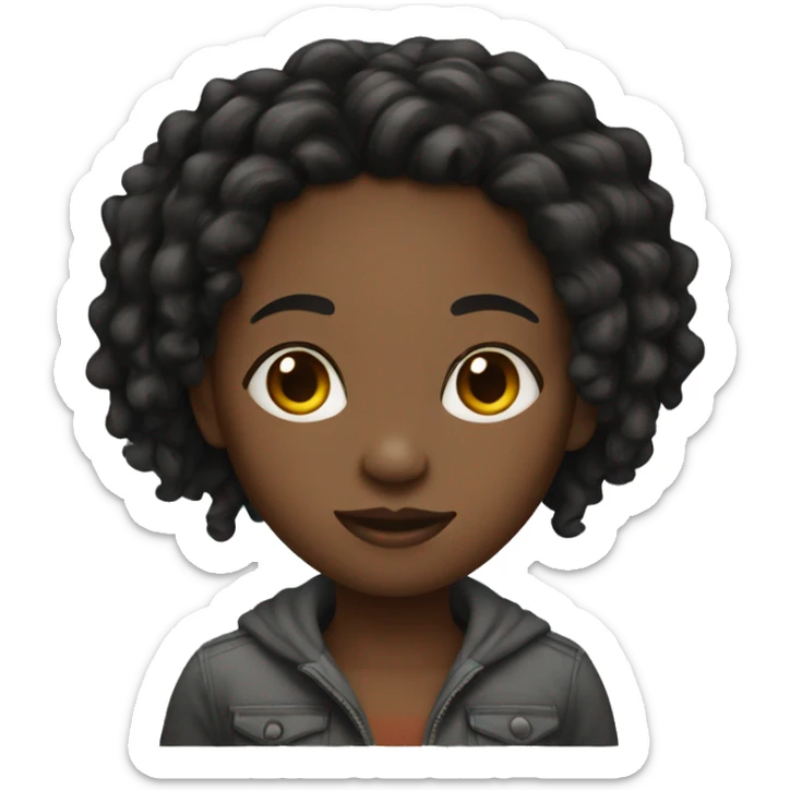 one black girl with short locs sticker