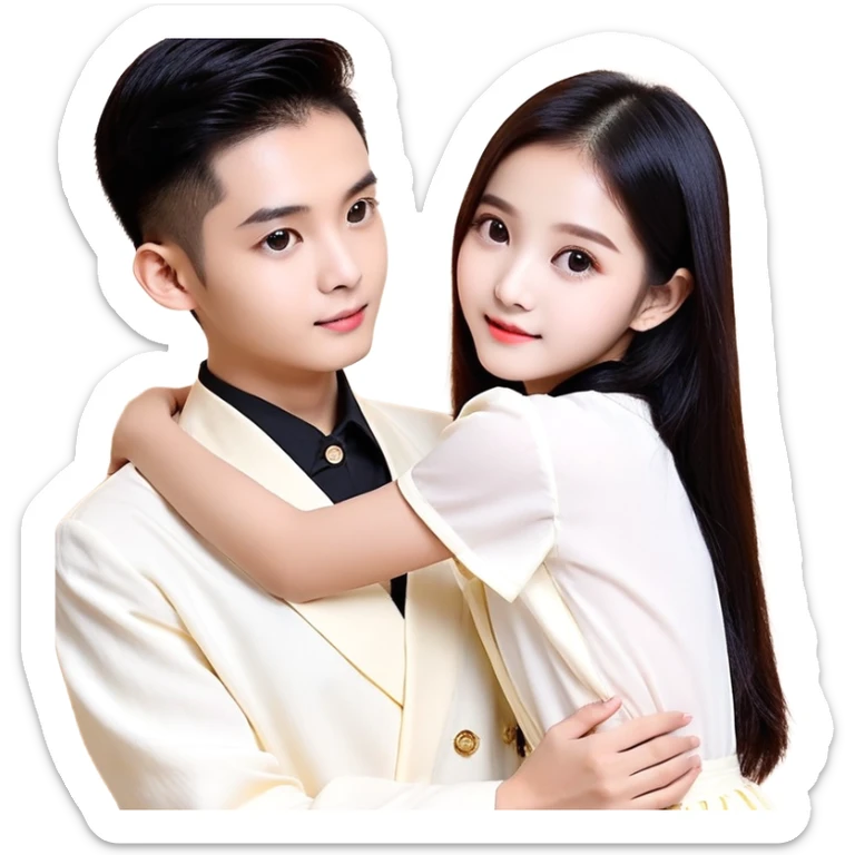 bé gái 1 tuổi, da trắng, tóc ngắn, buộc tóc đen 2 bên, miệng ngậm núm vú giả, áo hồng sticker