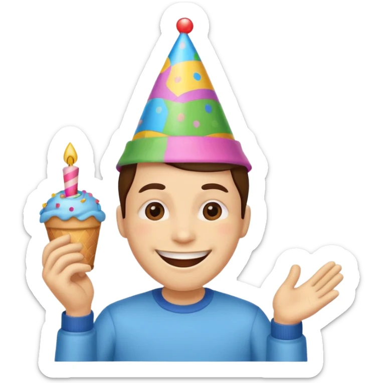 Emoji  (précisément celui-ci😅i)qui fête anniversaire  sticker