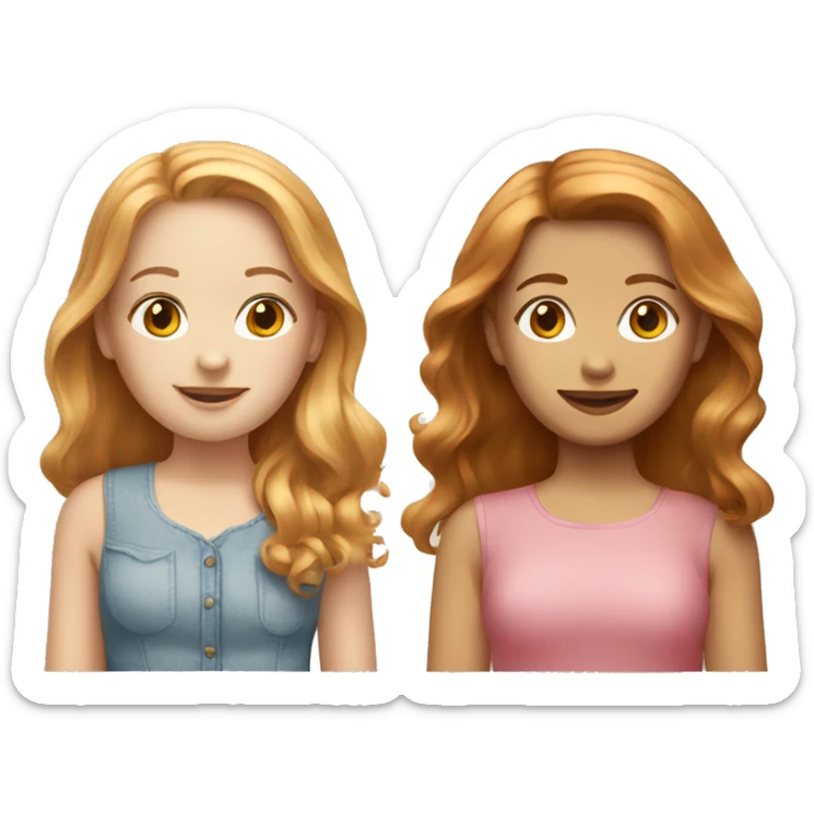 friends: strawberry blonde haired girl + brown haired girl  sticker