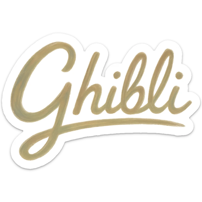 soft brush ghibli style digital signature sticker