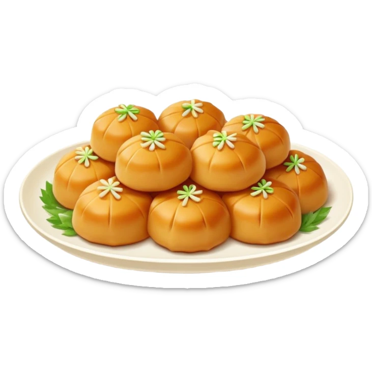 Northeastern Chinese sweet and sour pork Guo Bao Rou crispy outside tender inside, simplified emoji style with bold outlines and bright colors, cartoon style Dongbei specialty dish sticker