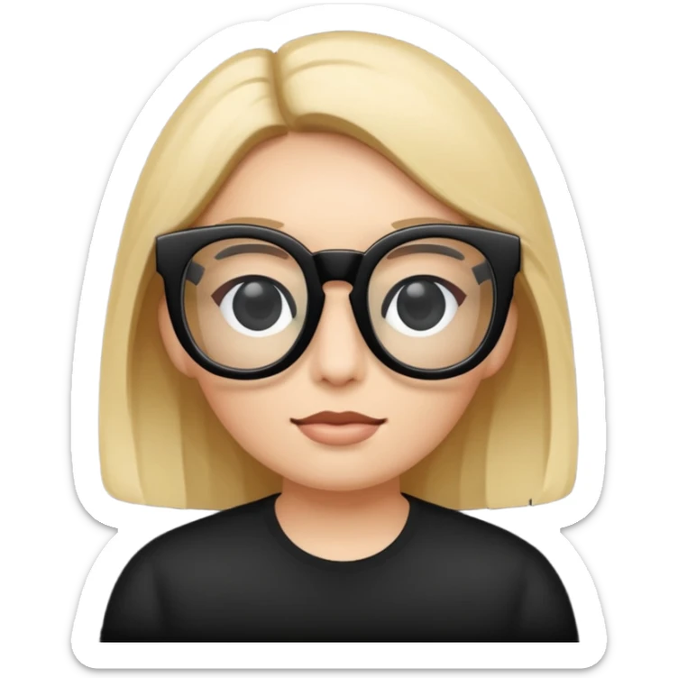 Black glasses sticker