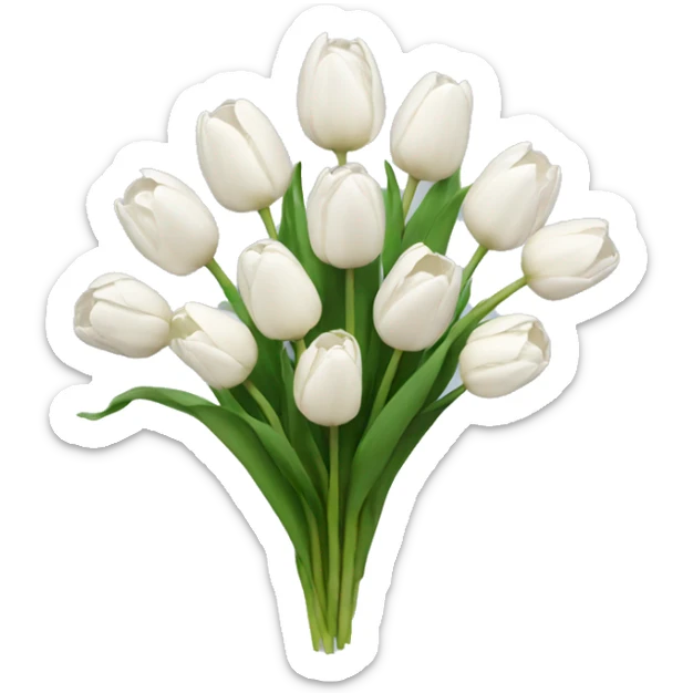 white tulip bouquet  sticker