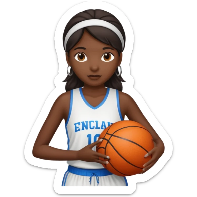 ￼ a Indian girl with a basketball for the lower half of her body ￼ sticker