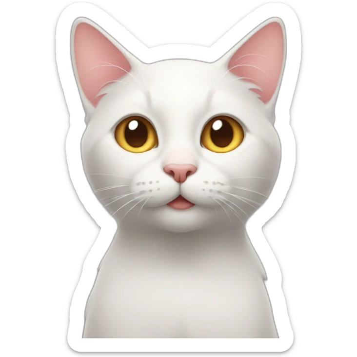 cat shows his heart sticker