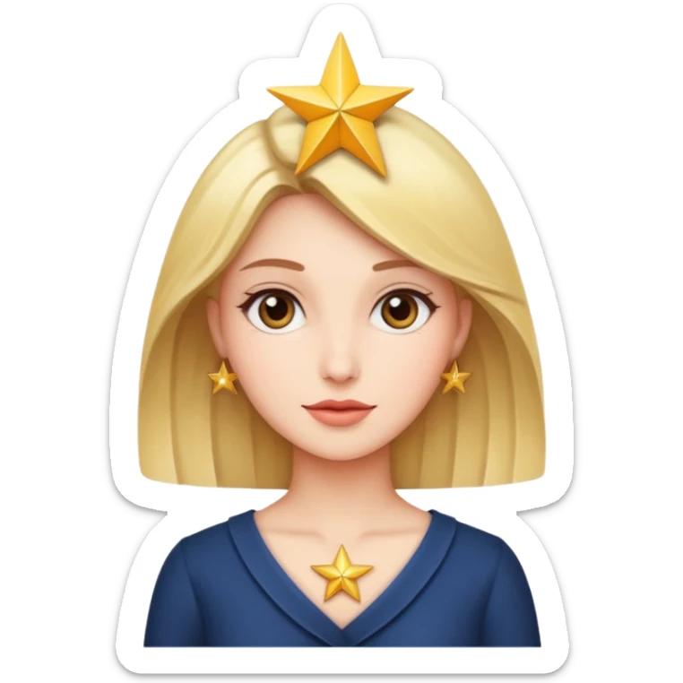 PAINTING ARTIST V.I.P WOMEN WITH A STAR IN THE BACK GROUND sticker