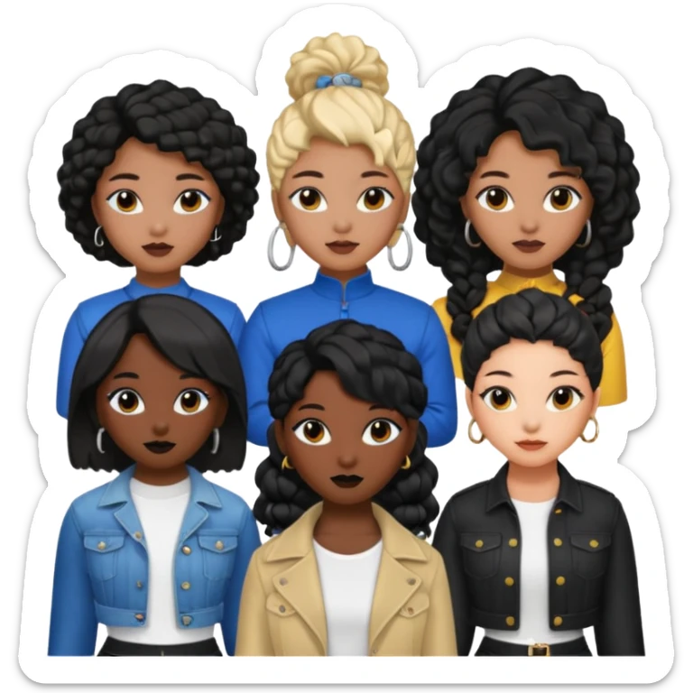 Katseye music group 6 members all girl 2 black girl 1 korean 1 latina sticker