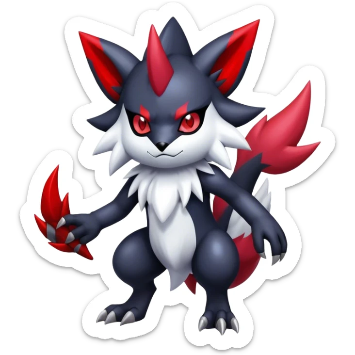 Cool Edgy Shiny Digimon-Weavile-Absol-Zorua-Zangoose-hybrid full body sticker