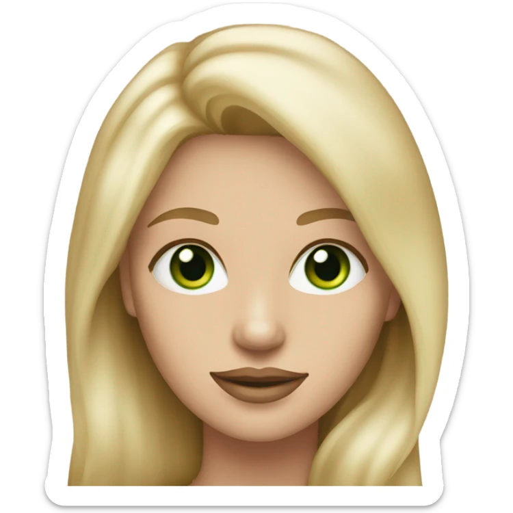 Long hair Blonde woman with green eyes and light pink lips sticker