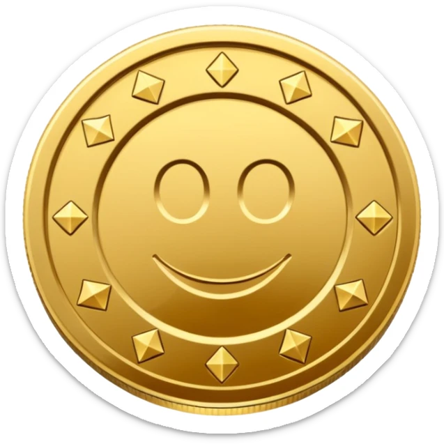 Fais une pièce d'or détailée avec l'inscription F, Fcoins sticker