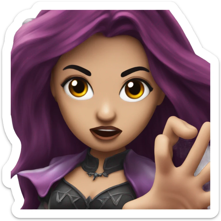 A vampire bad girl fighting a fairy good girl sticker