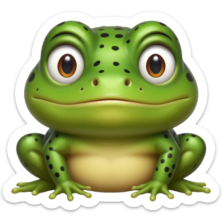 A bullfrog with my face on place of the bullfrog face to combine into a cartoon version of myself as a bullfrog  sticker