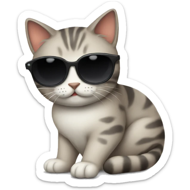Cat with sunglasses sticker