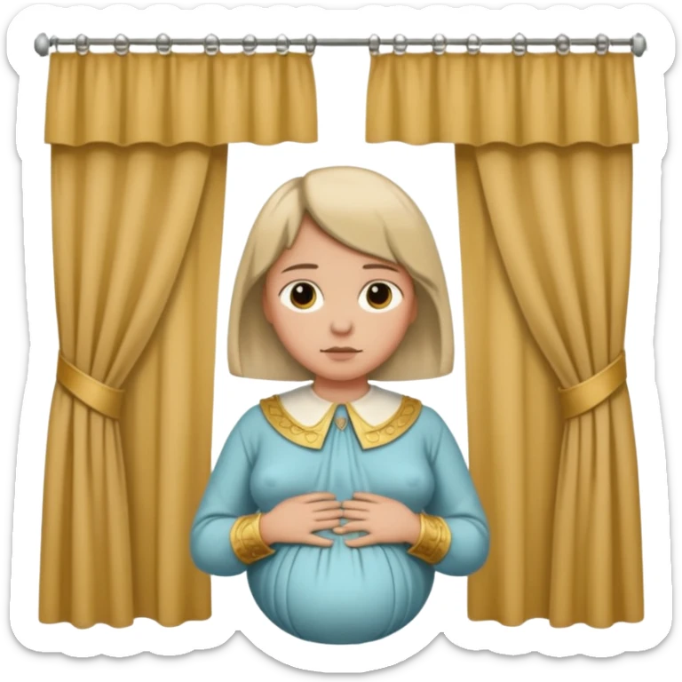 🫃 but with parted middle hair (curtains)  pregnant and in a roman collar  sticker