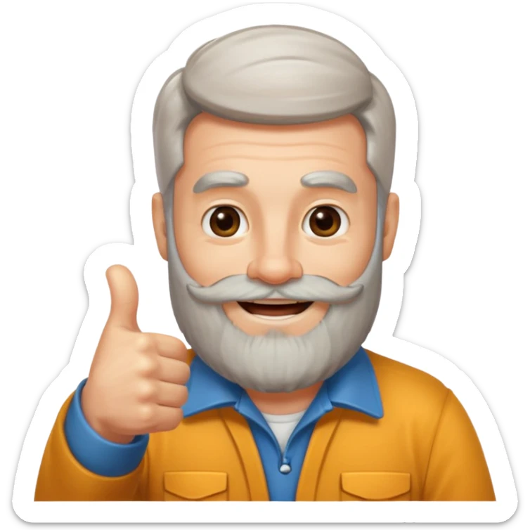 happy boomer giving a thumbs up and the boomer should have a beard sticker