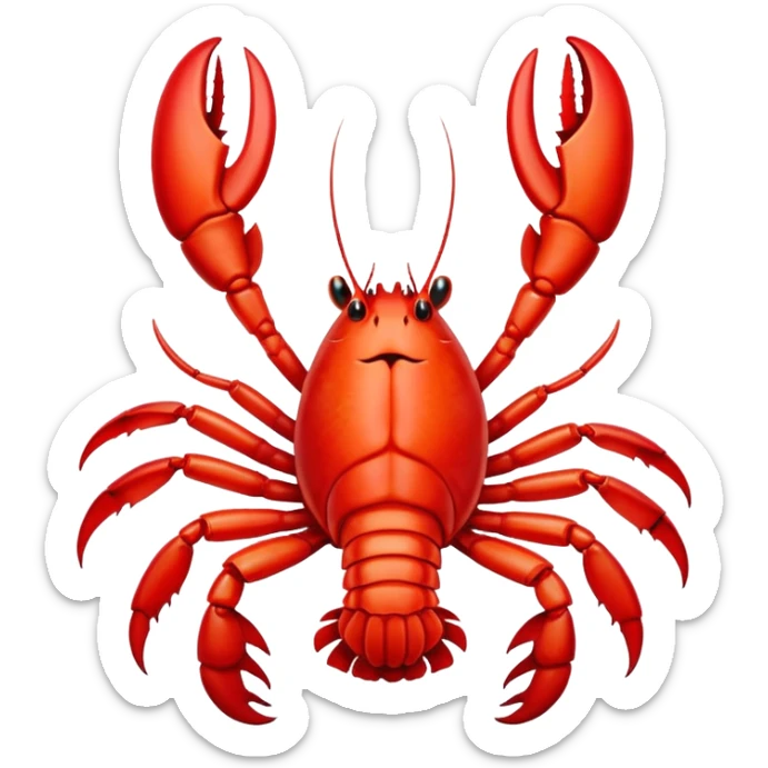 A red lobster with an angry face raises its claws, ready to defend itself in the deep sea! sticker