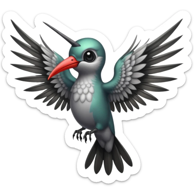 creppy demon like hummingbird with  creppy and very long wings   staring in your soul crepply and deadly  sticker