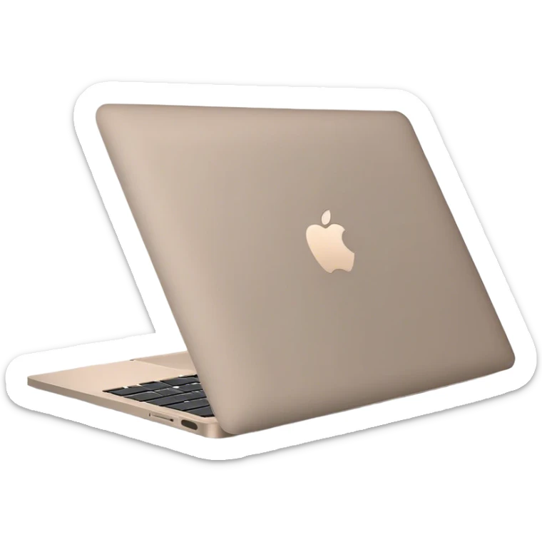 Taupe apple macbook, side view sticker